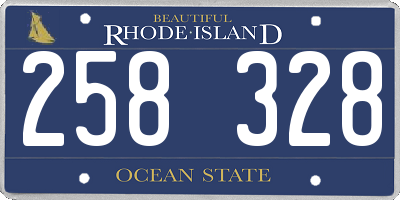 RI license plate 258328