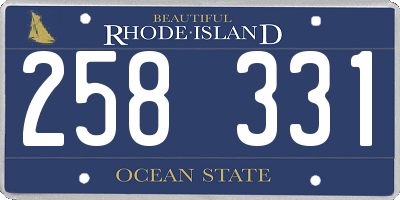 RI license plate 258331