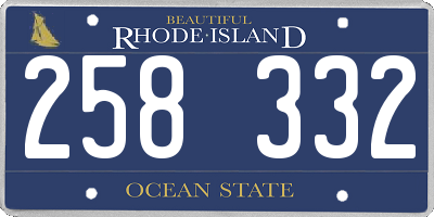 RI license plate 258332