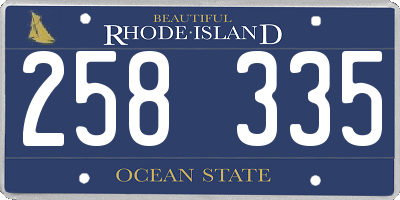 RI license plate 258335