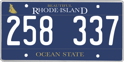 RI license plate 258337
