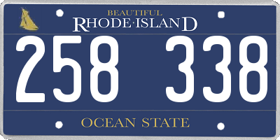 RI license plate 258338