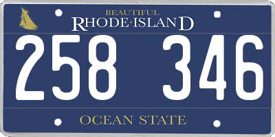 RI license plate 258346