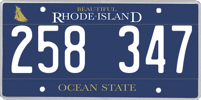 RI license plate 258347