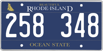 RI license plate 258348