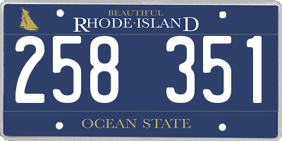 RI license plate 258351