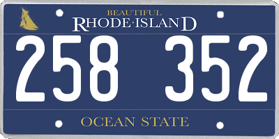 RI license plate 258352