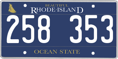 RI license plate 258353