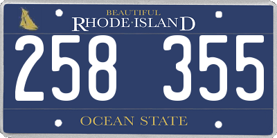 RI license plate 258355