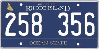 RI license plate 258356