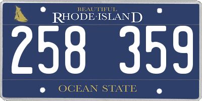 RI license plate 258359