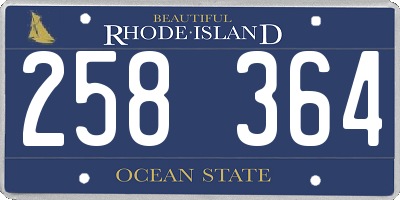 RI license plate 258364