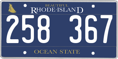 RI license plate 258367