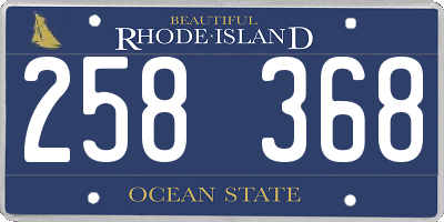 RI license plate 258368