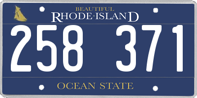RI license plate 258371