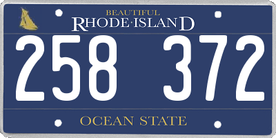 RI license plate 258372