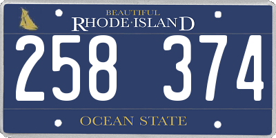 RI license plate 258374