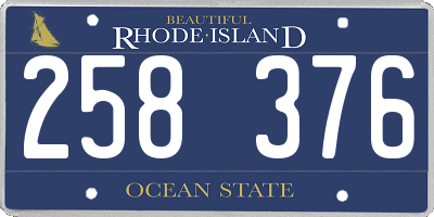 RI license plate 258376