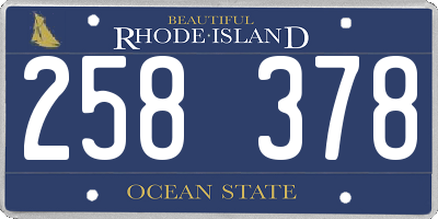RI license plate 258378