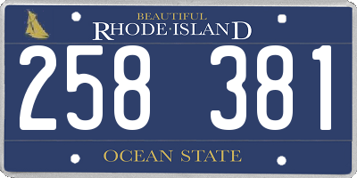RI license plate 258381
