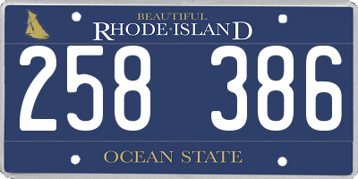RI license plate 258386