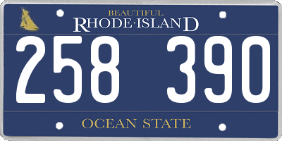 RI license plate 258390