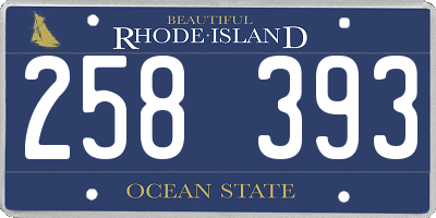 RI license plate 258393