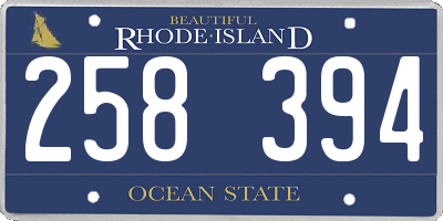 RI license plate 258394