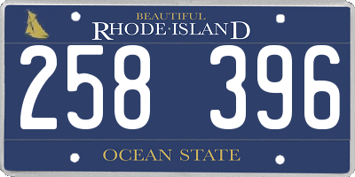 RI license plate 258396