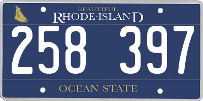 RI license plate 258397