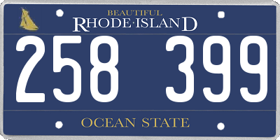 RI license plate 258399