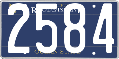 RI license plate 2584