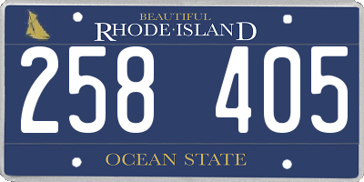 RI license plate 258405