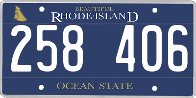 RI license plate 258406