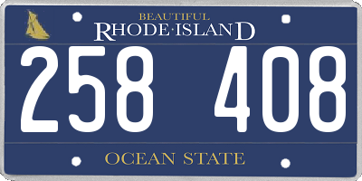 RI license plate 258408