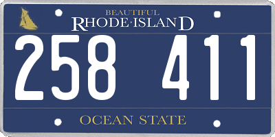 RI license plate 258411