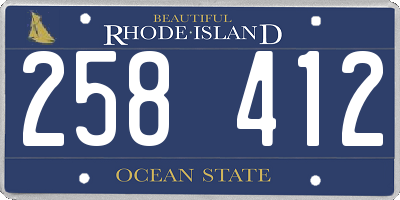 RI license plate 258412