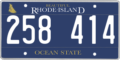 RI license plate 258414