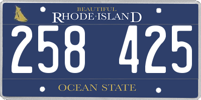 RI license plate 258425