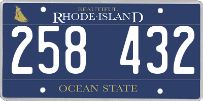 RI license plate 258432