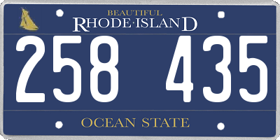 RI license plate 258435