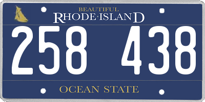 RI license plate 258438