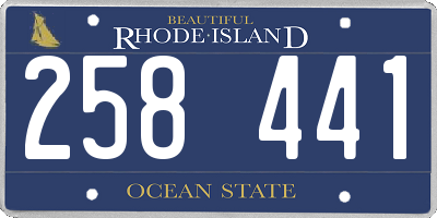 RI license plate 258441