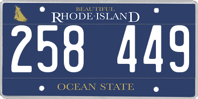 RI license plate 258449