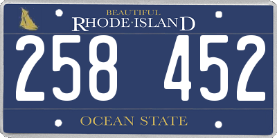 RI license plate 258452