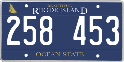RI license plate 258453