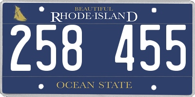 RI license plate 258455