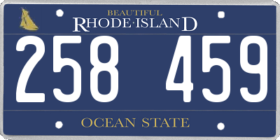 RI license plate 258459