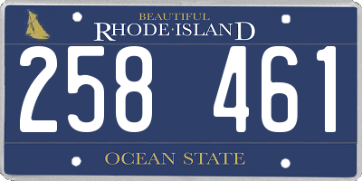 RI license plate 258461