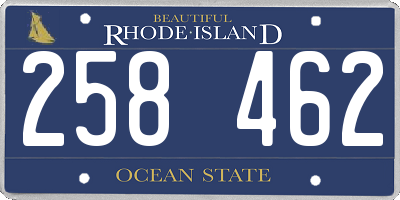 RI license plate 258462